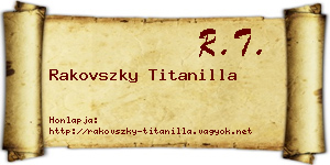 Rakovszky Titanilla névjegykártya